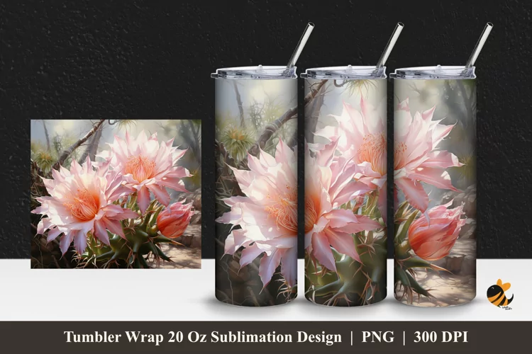 Beautiful Blooms Tumbler Wrap Sublimation Design 1