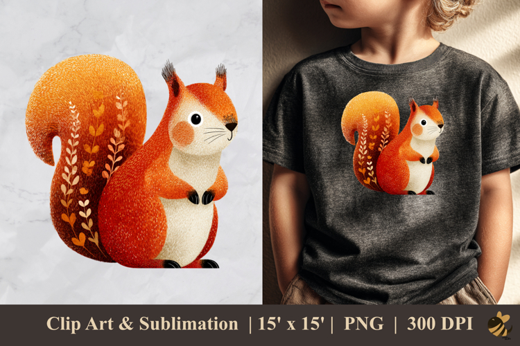 Cute Squirrel DTF Sublimation Clipart Design 1