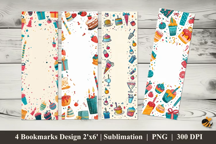 Happy Birthday Bookmarks Sublimation Design