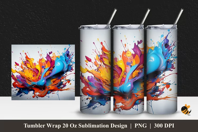 Graffiti Splash Tumbler Wrap Sublimation Design 1