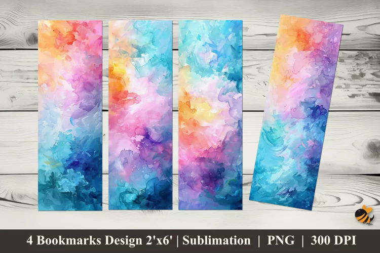 Pastel Colors Bookmarks Sublimation Design