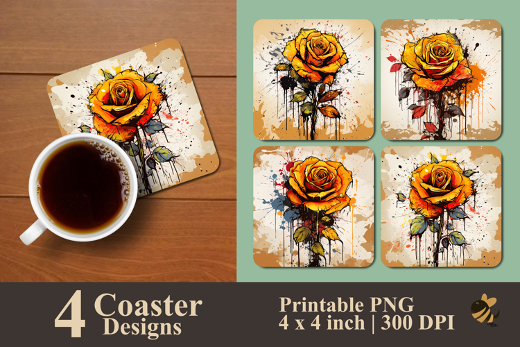 Amber Rose Coaster Sublimation Design