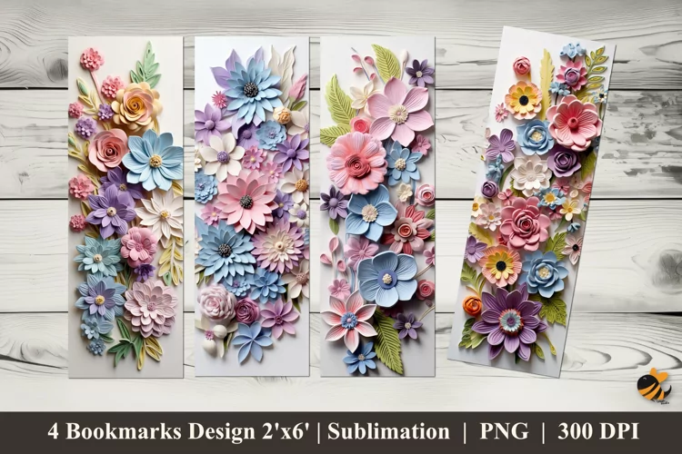 Flowers Crafts Bookmarks Sublimation Design