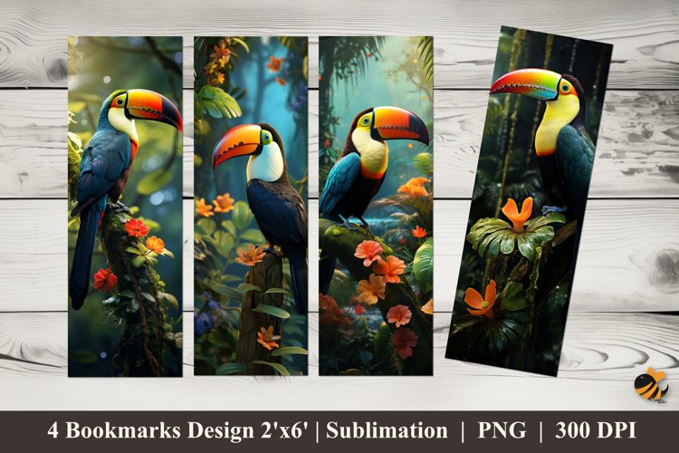 Toucan Nature Bookmarks Sublimation Design