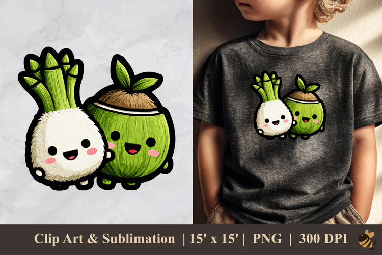 Cute Coconut And Friend DTF Sublimation Clipart Design 1
