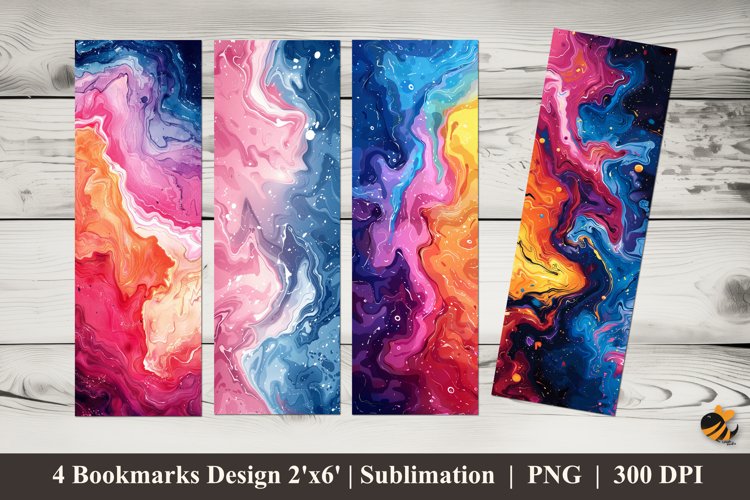Colorful Watercolor Bookmarks Sublimation Design example image 1
