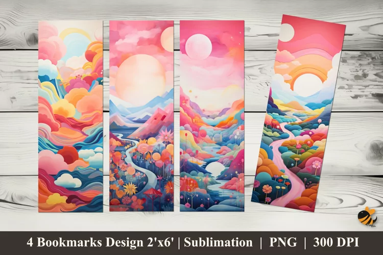 Creative Abstract Bookmarks Sublimation Design
