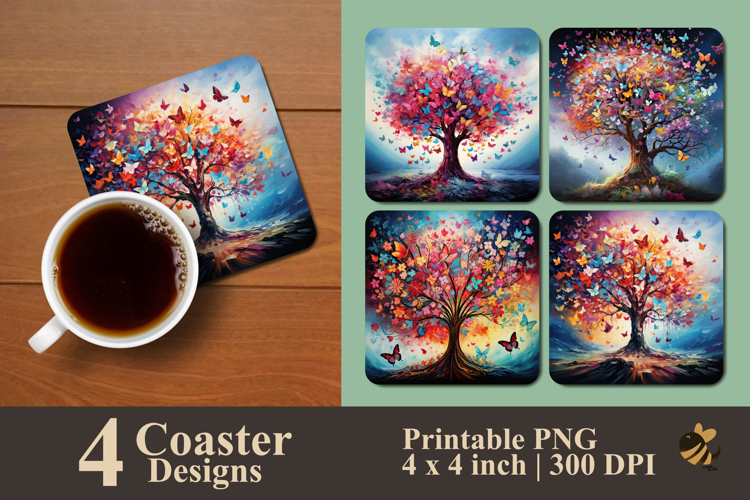 Tree Of Life Coaster Sublimation Design