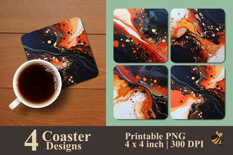 Lava Burst Flow Coaster Sublimation Design example image 1