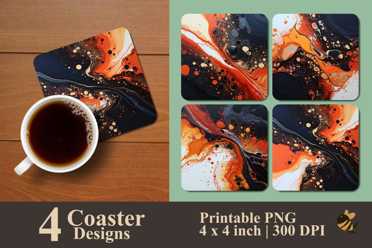 Lava Burst Flow Coaster Sublimation Design