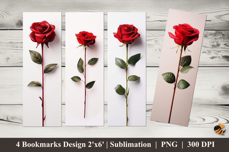 Red Rose Bookmarks Sublimation Design