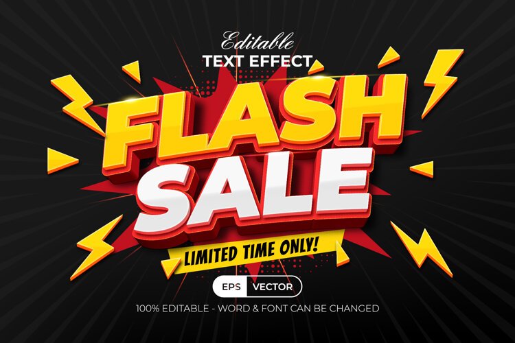 Flash Sale 3D Text Effect example image 1