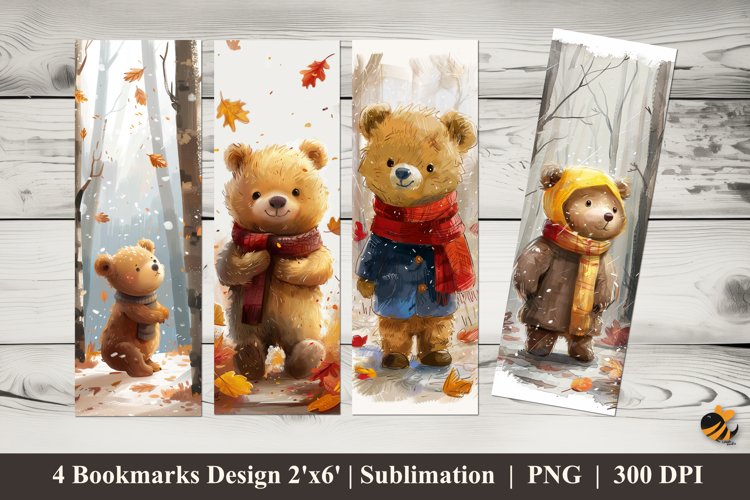 Little Bear Bookmarks Sublimation Design