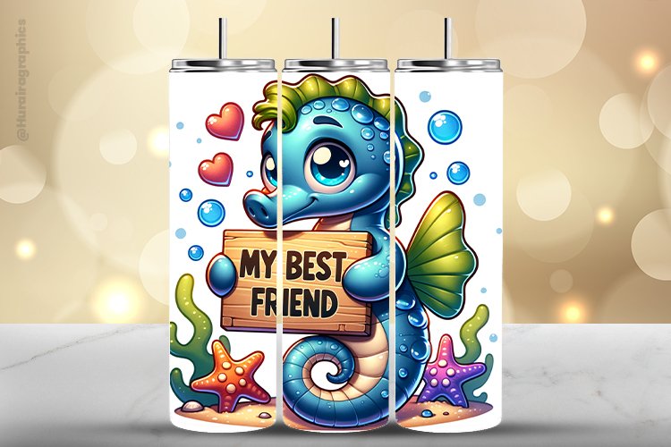 Sea Horse Tumbler Wrap| Tumbler Sublimation Wrap