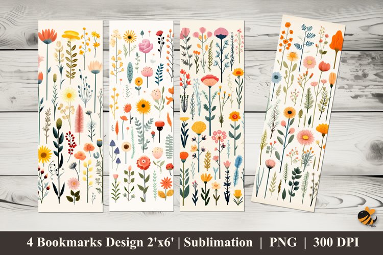 Fresh Flowers Bookmarks Sublimation Design example image 1