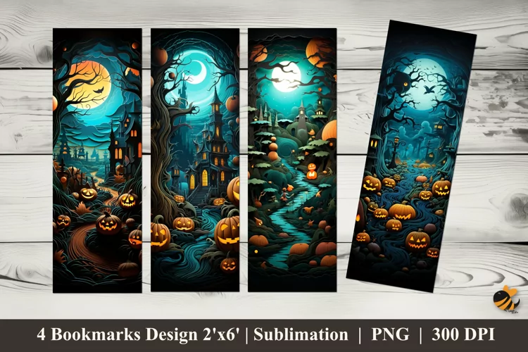 Halloween Night Bookmarks Sublimation Design