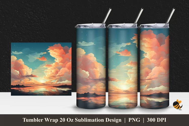 Peaceful Vintage Tumbler Wrap Sublimation Design 1