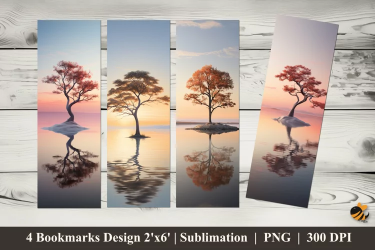 Tree Panorama Bookmarks Sublimation Design