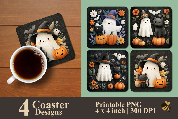 Halloween Time Coaster Sublimation Design