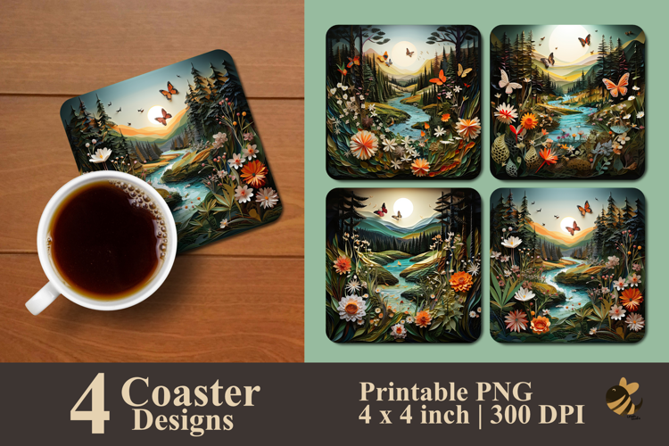 Natures Symphony Coaster Sublimation Design