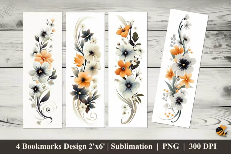 Creative Floral Design Bookmarks Sublimation Design