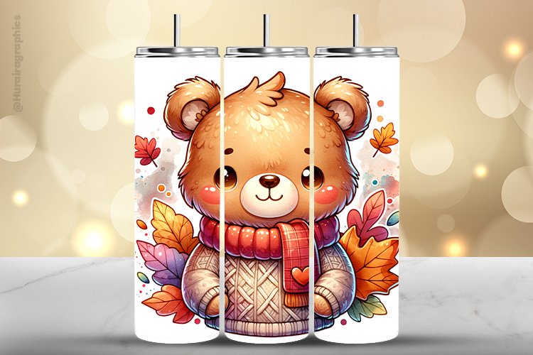 Bear Tumbler Wrap| Tumbler Sublimation Wrap
