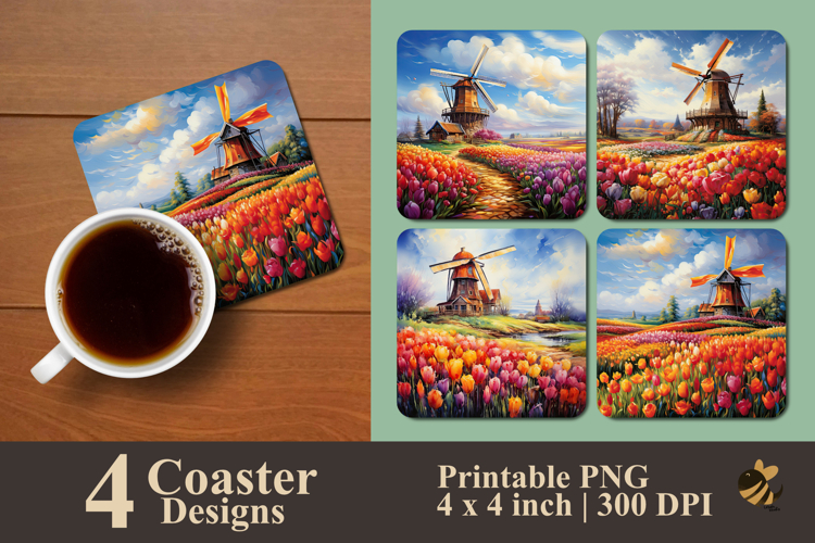 Tulip Symphony Coaster Sublimation Design