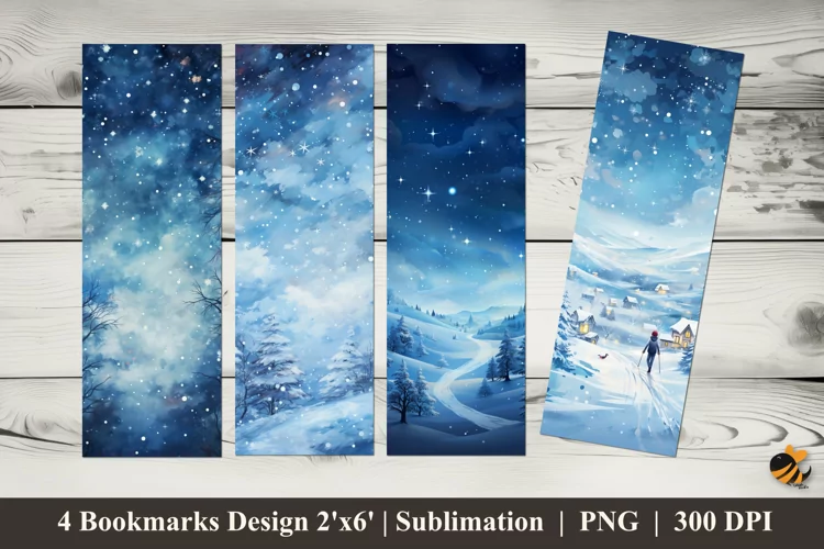 Winter Star Bookmarks Sublimation Design