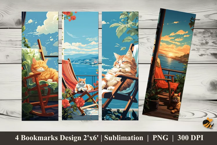 Weekend Cat Bookmarks Sublimation Design