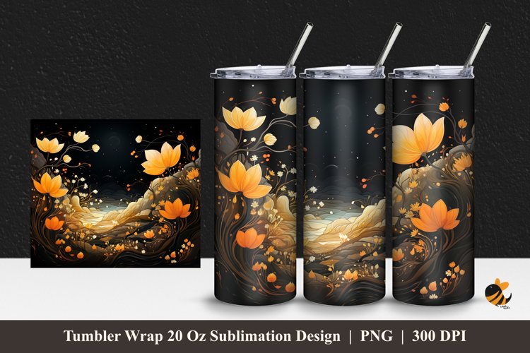 Yellow Shine Tumbler Wrap Sublimation Design 1 example image 1
