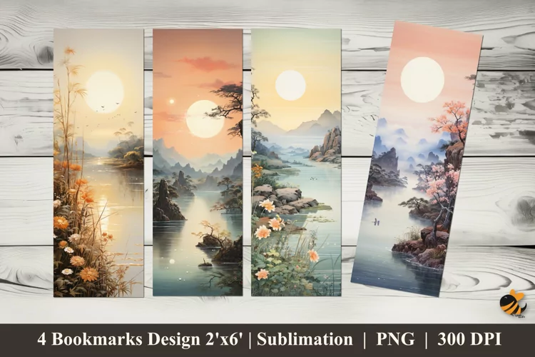 Afternoon Harmony Bookmarks Sublimation Design