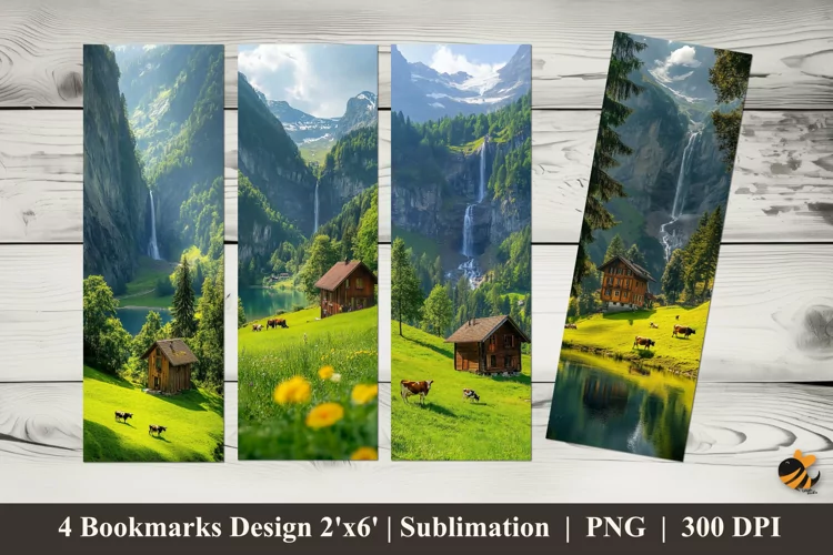 Natural Green Bookmarks Sublimation Design