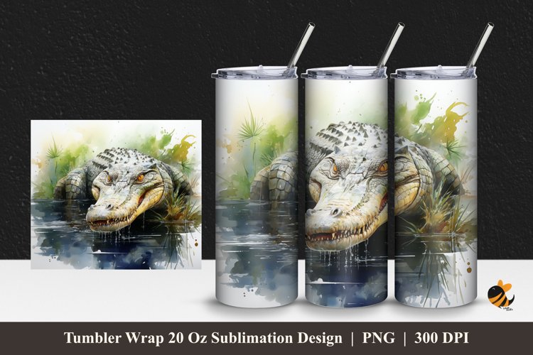 Crocodile Tumbler Wrap Sublimation Design 1