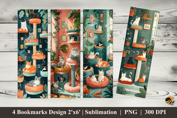 Pet Cat Bookmarks Sublimation Design