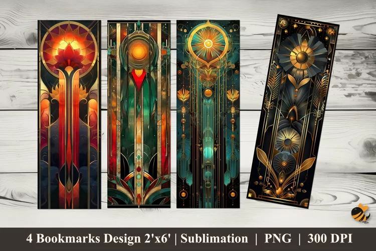 Art Deco Abstract Bookmarks Sublimation Design