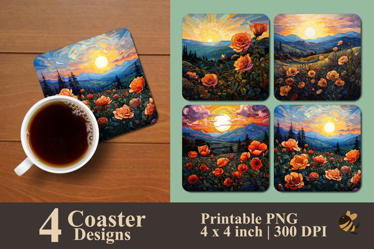 Rose Hill Coaster Sublimation Designs example image 1