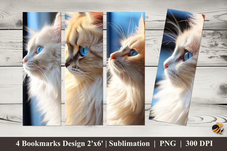 Cat Gaze Bookmarks Sublimation Design example image 1