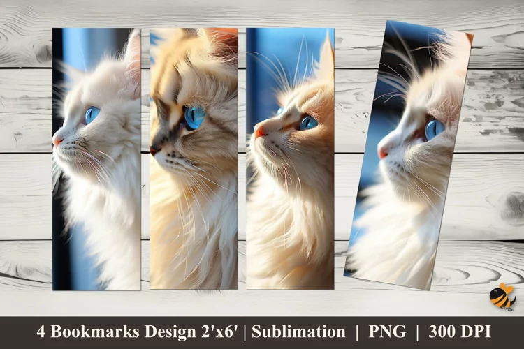 Cat Gaze Bookmarks Sublimation Design