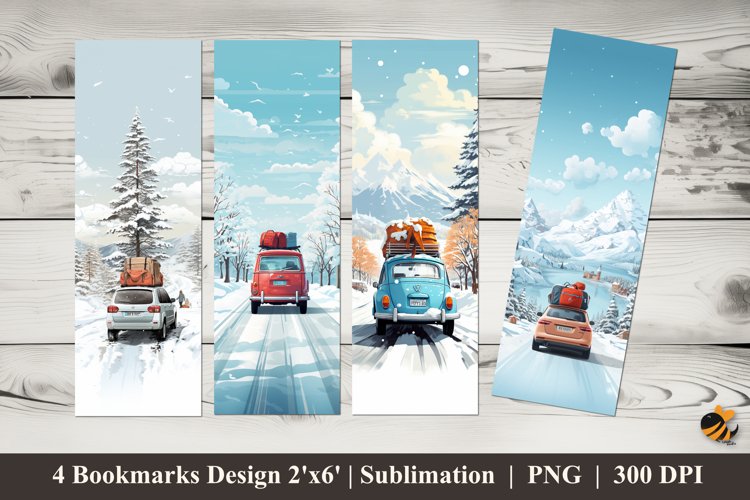 Winter Tour Bookmarks Sublimation Design example image 1