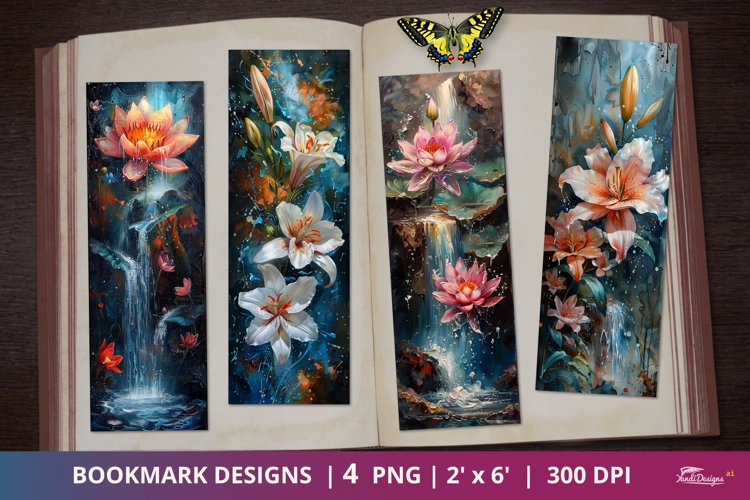 Flower Nature Scrapbook Bookmark Designs