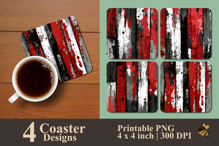 Spotted Wood Plank Coaster Sublimation Design