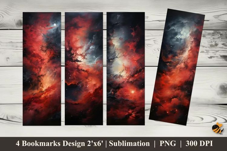 Painting Clouds Bookmarks Sublimation Design