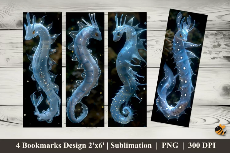 Blue Glaucus Bookmarks Sublimation Design
