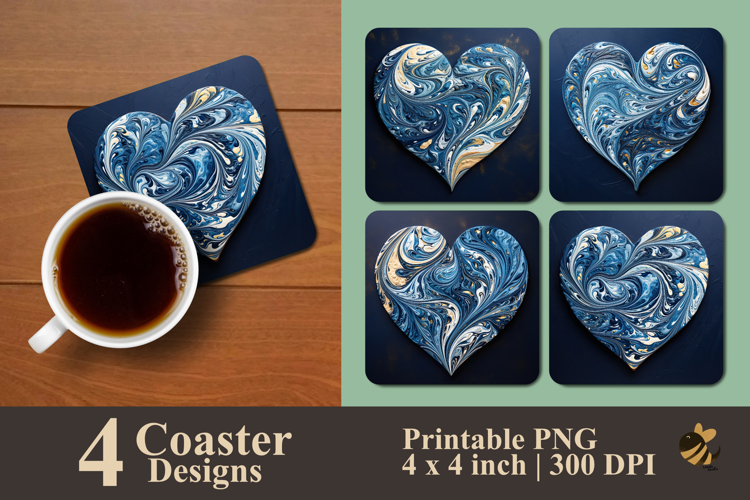 Cool Heart Coaster Sublimation Design