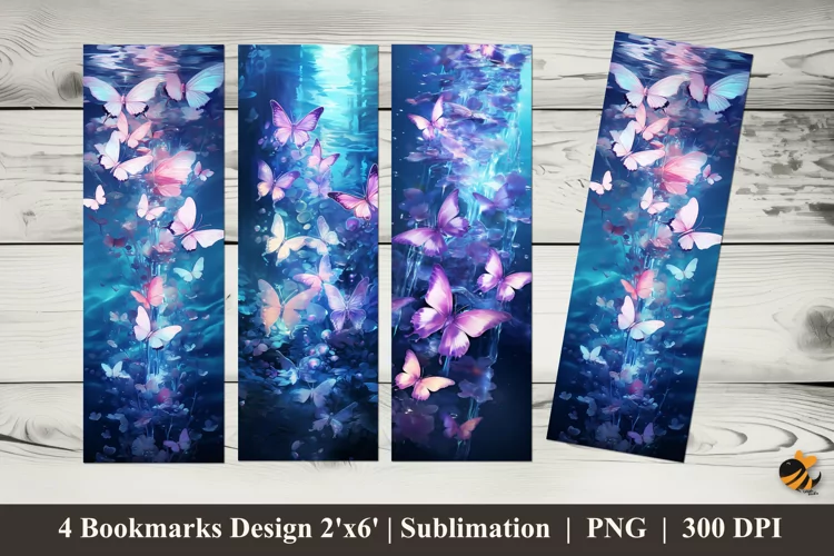 Fantasy Butterfly Bookmarks Sublimation Design
