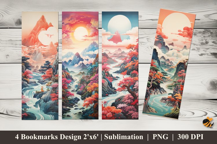 Landscape Fantasy Bookmarks Sublimation Design