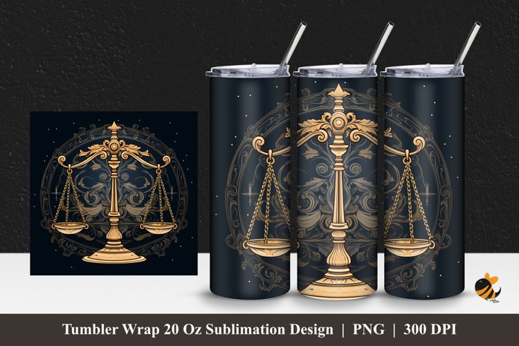 Handdrawn Balance Tumbler Wrap Sublimation Design 1