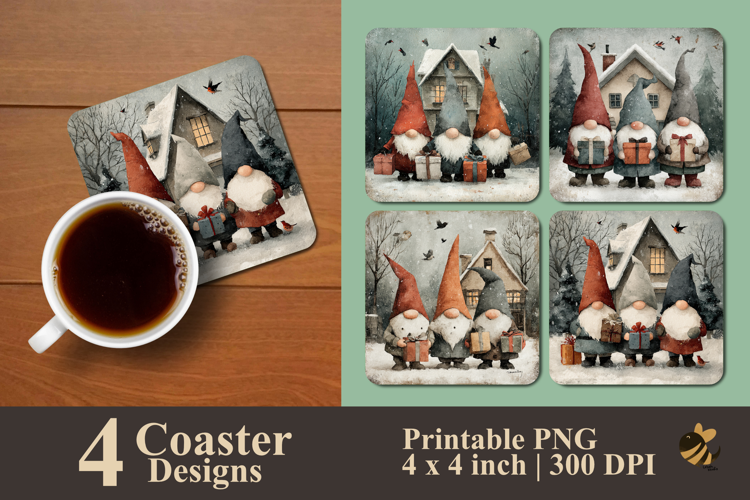 Cute Dwarf Gift Coaster Sublimation Design