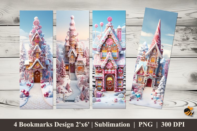 Fantasy House Bookmarks Sublimation Design example image 1