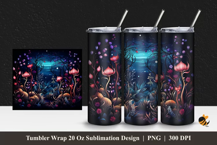Beautiful Bush Tumbler Wrap Sublimation Design 1